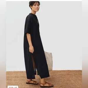 Everlane The Caftán dress Black check size medium NEW
